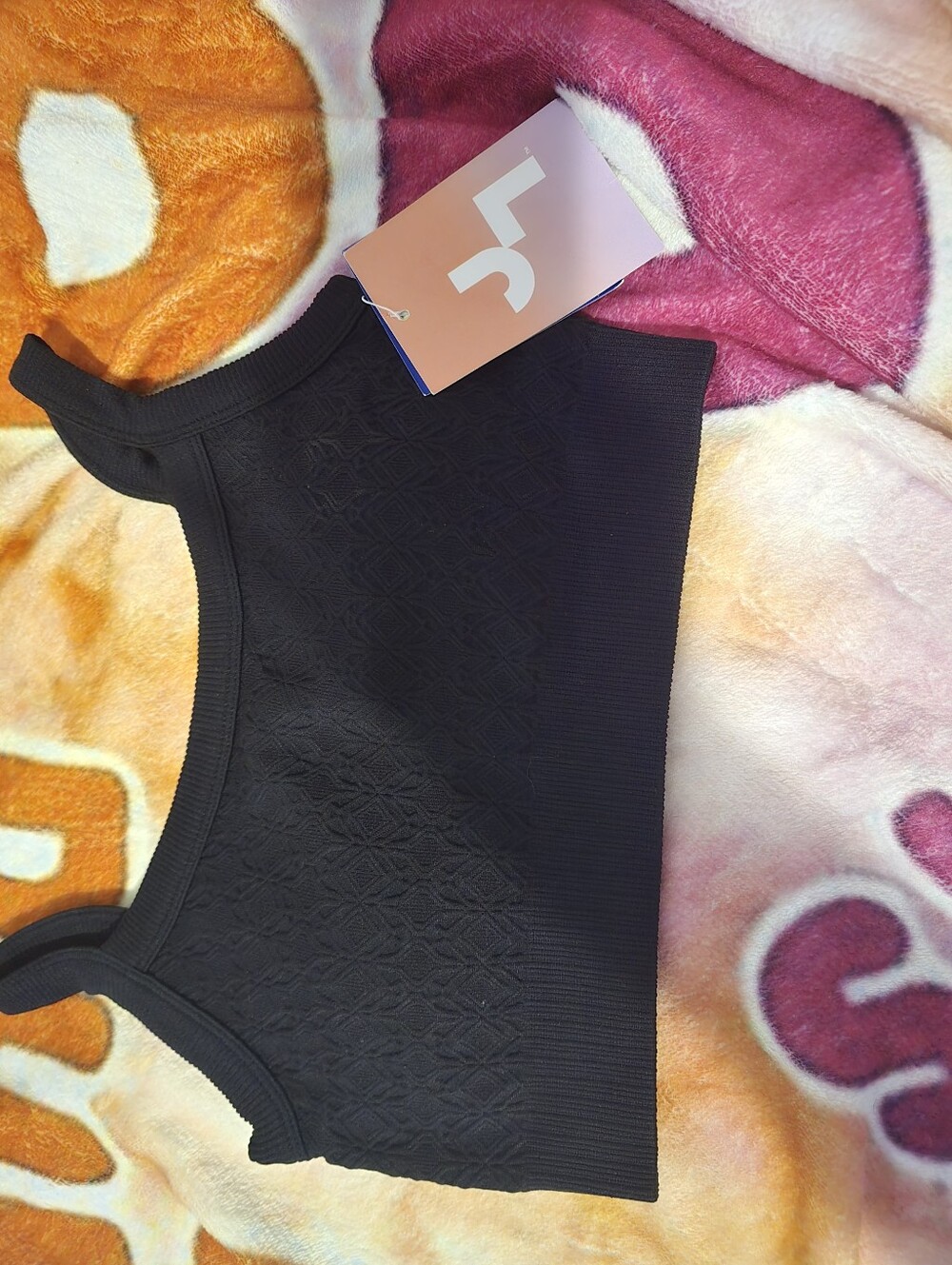 JoyLab Black Seamless Textured Sports Bra